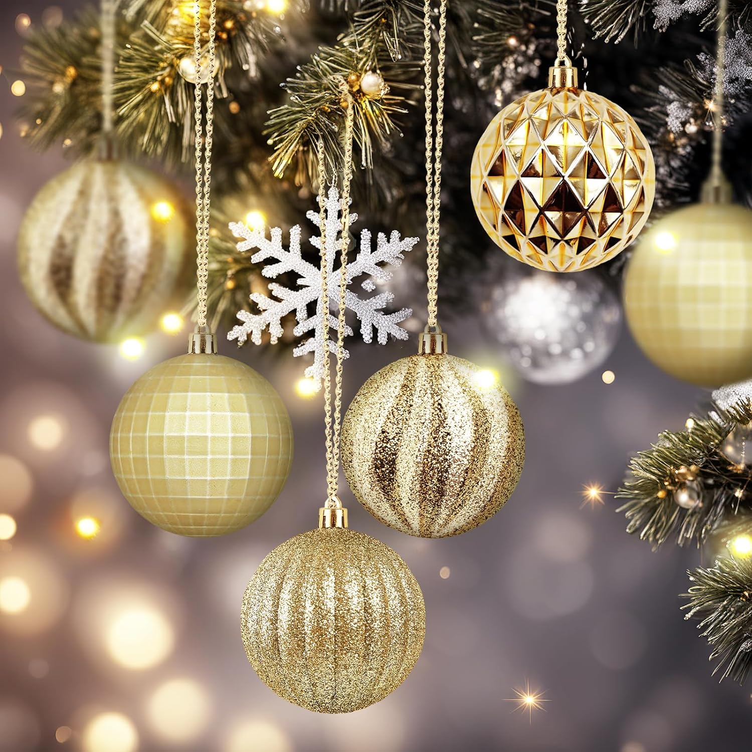 24pcs Shatterproof Christmas Balls Decor Set