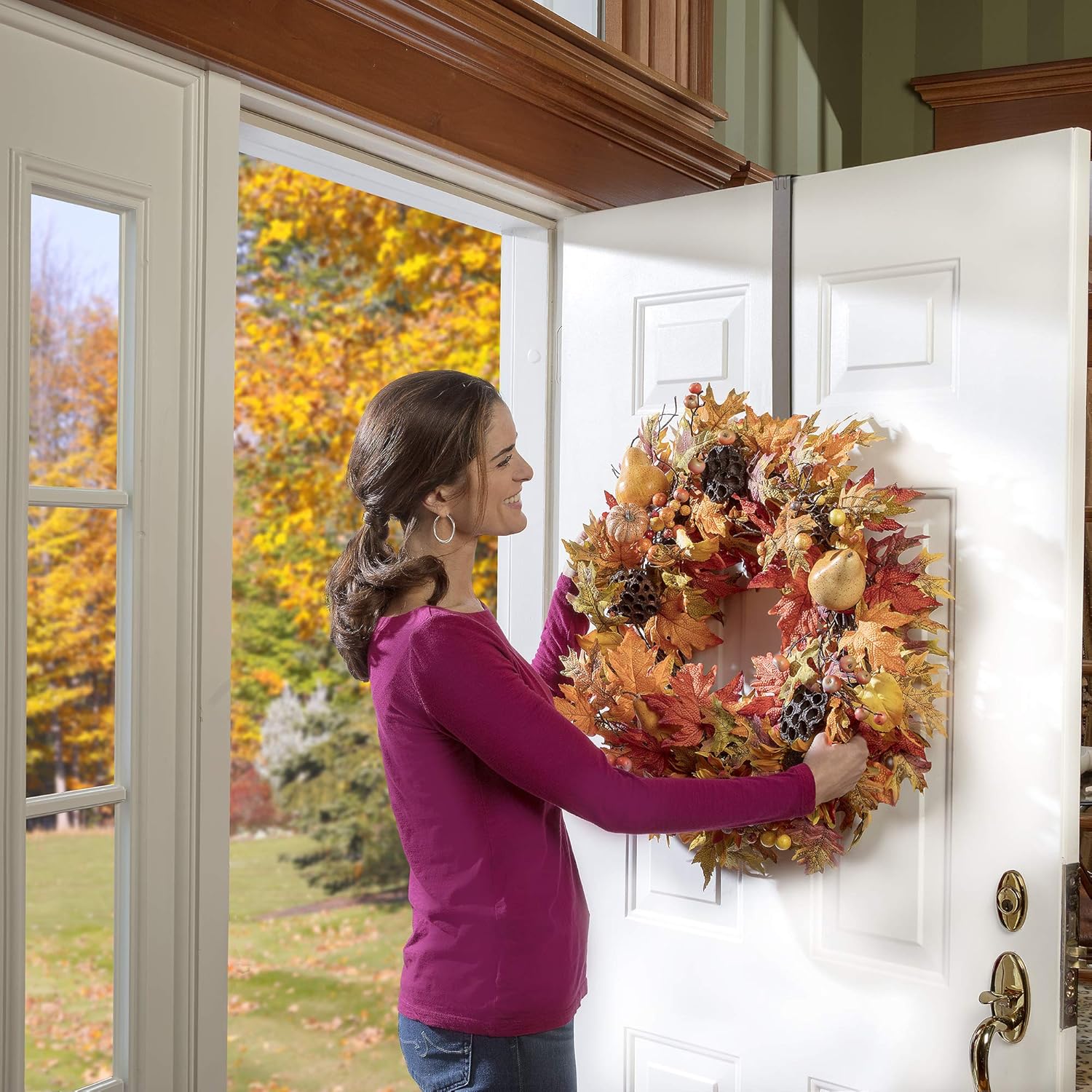 Haute Decor 2 Pack Adjustable Wreath Hanger - Matte Brown