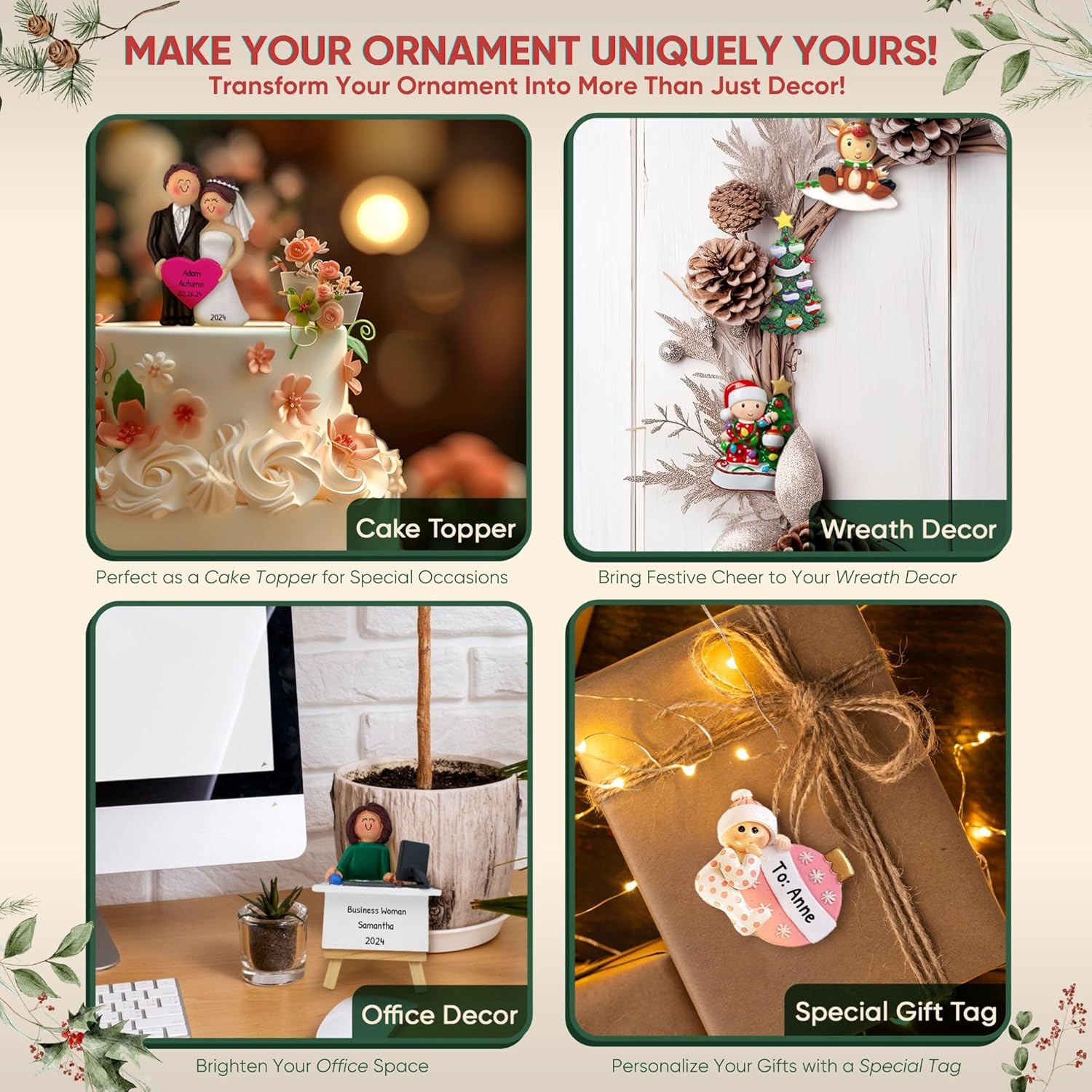 Personalized Smartphone Ornament 2024 for Christmas Tree