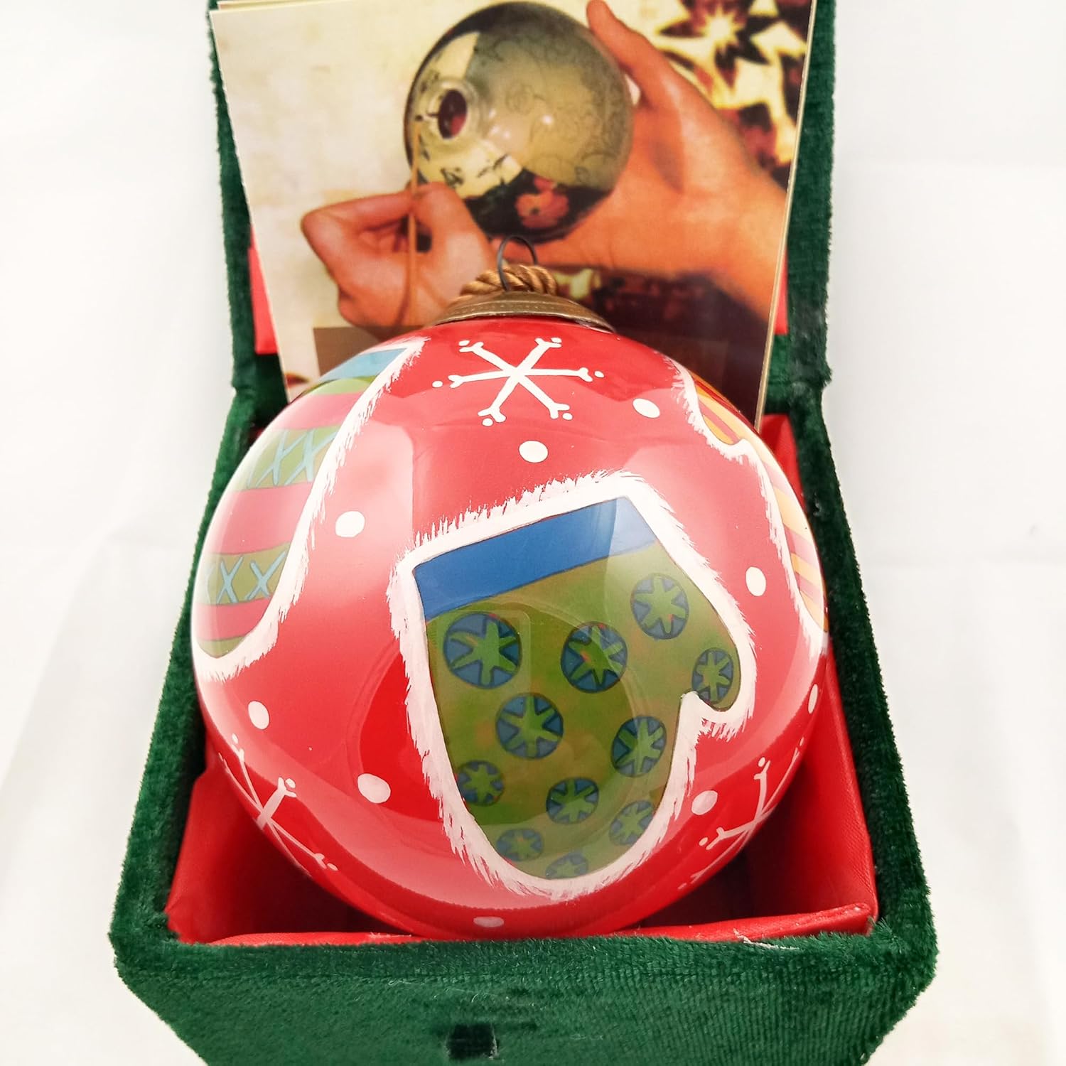 Handcrafted Inside-Painted Glass Ornament - Premium Art with Gift Box