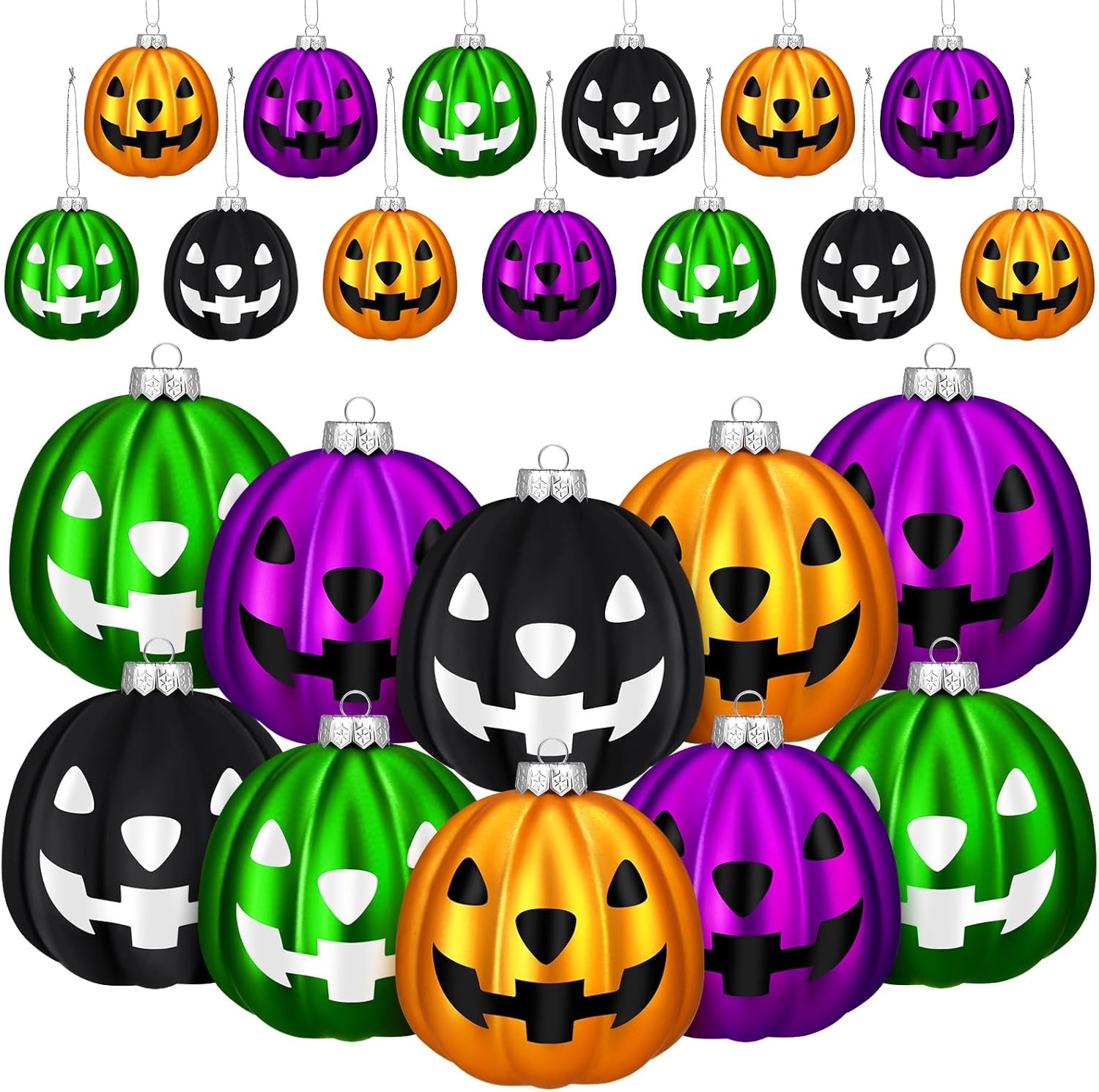 Zhanmai Halloween Pumpkin Hanging Ornaments 12 Pcs Set