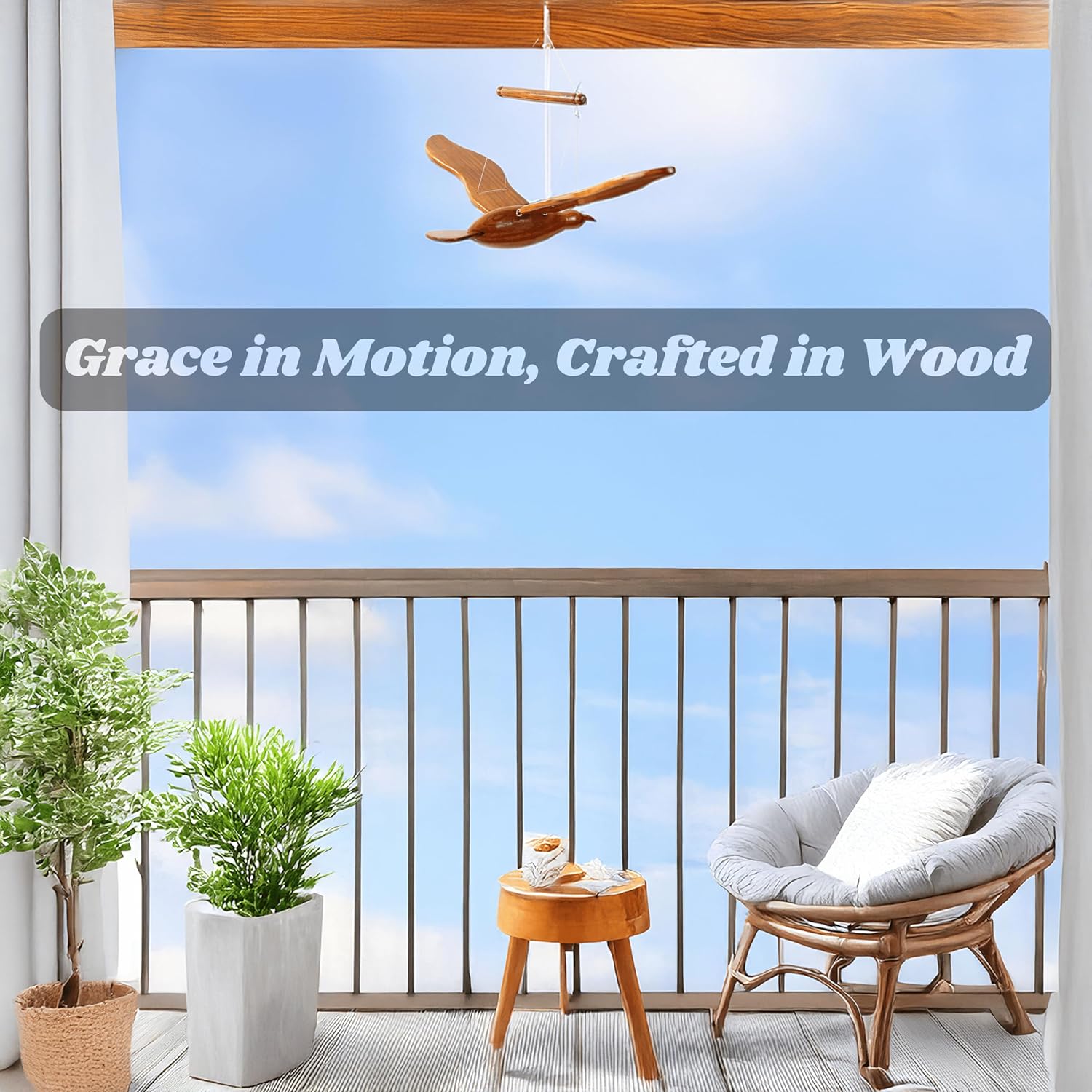 Artisan Handmade Wooden Flying Bird 3D Sculpture