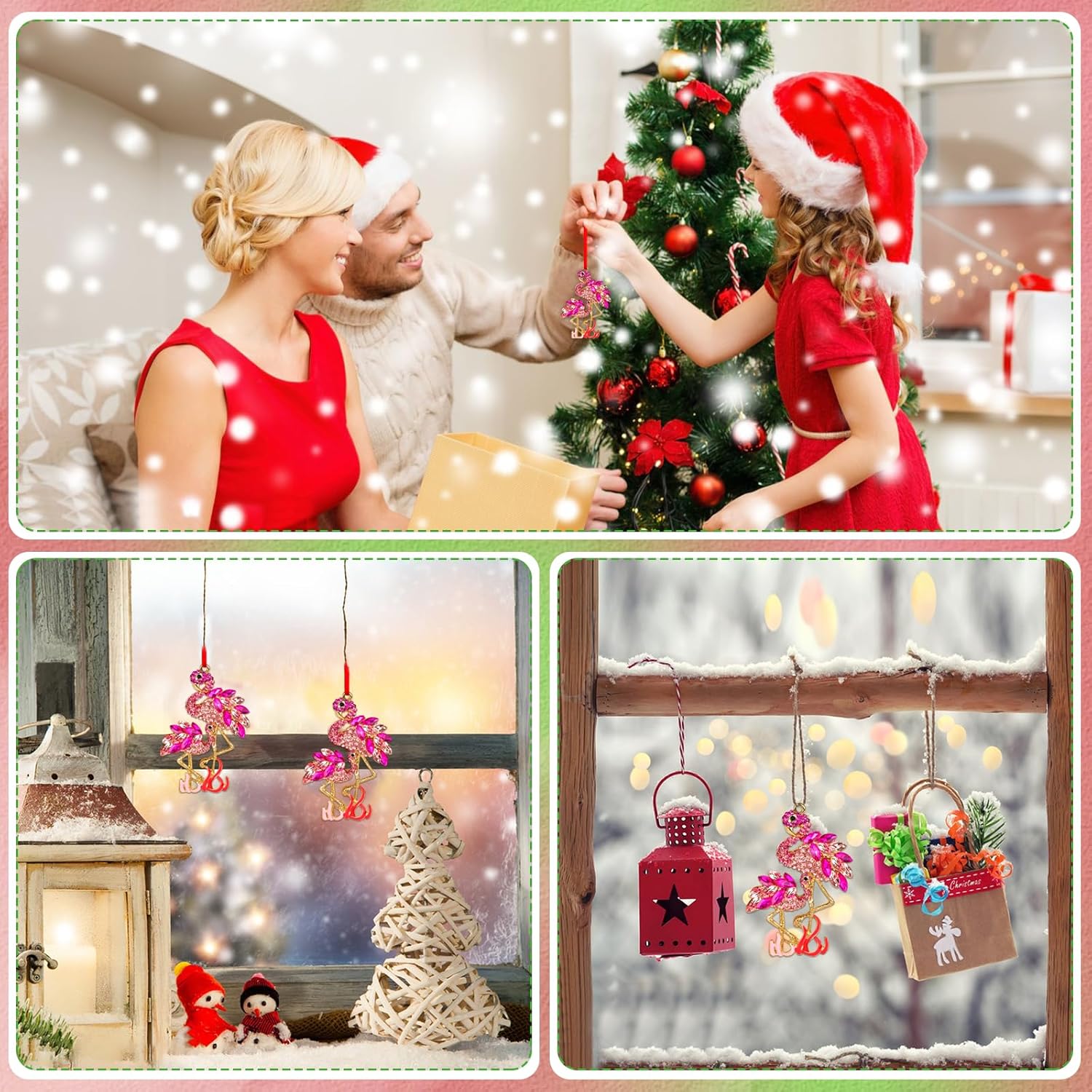 D24TIME Flamingo Christmas Ornament