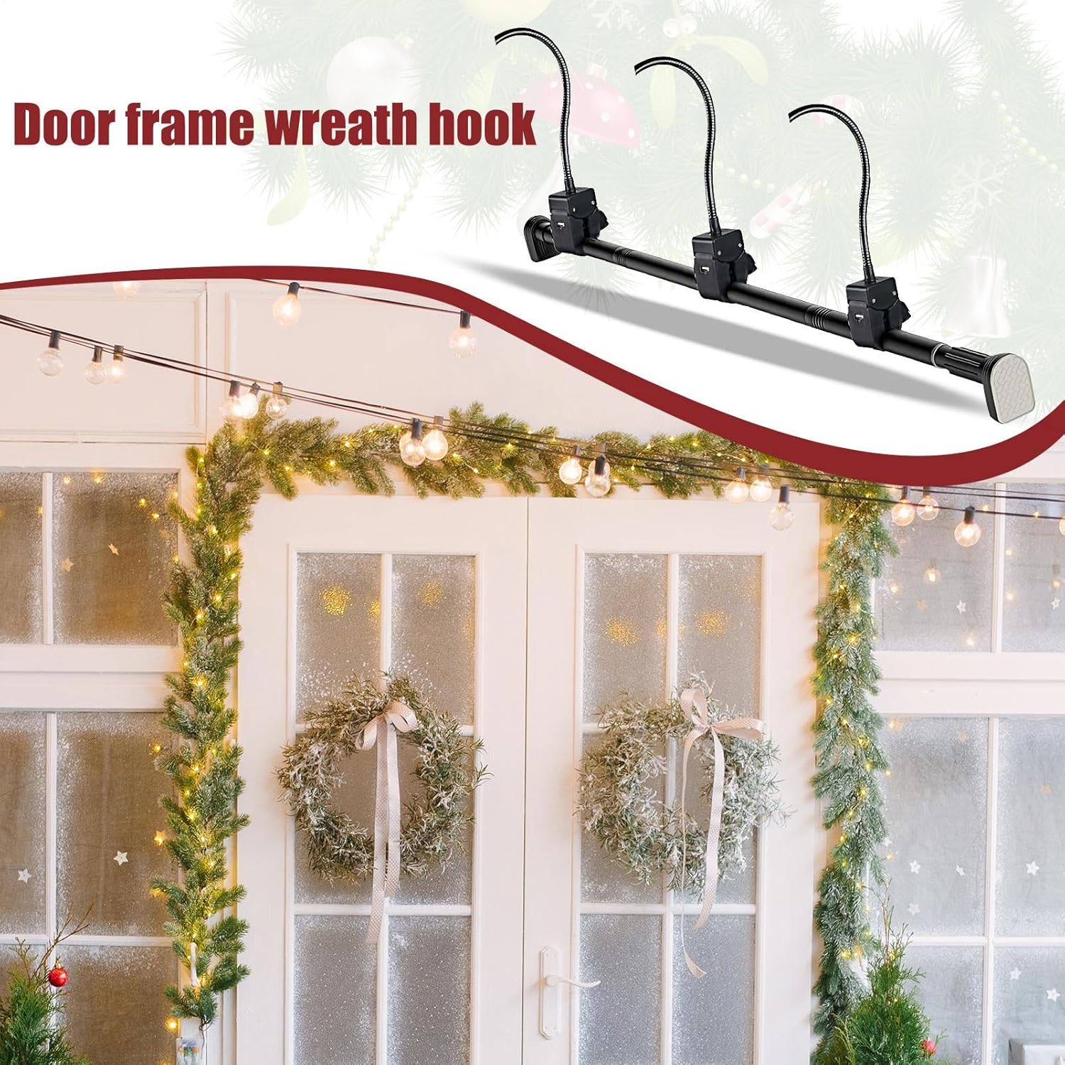 Adjustable Garland Hanger for Front Door