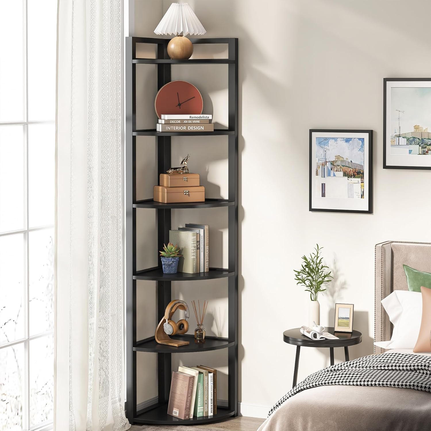 Tribesigns 6 Tier Corner Shelf Unit Black
