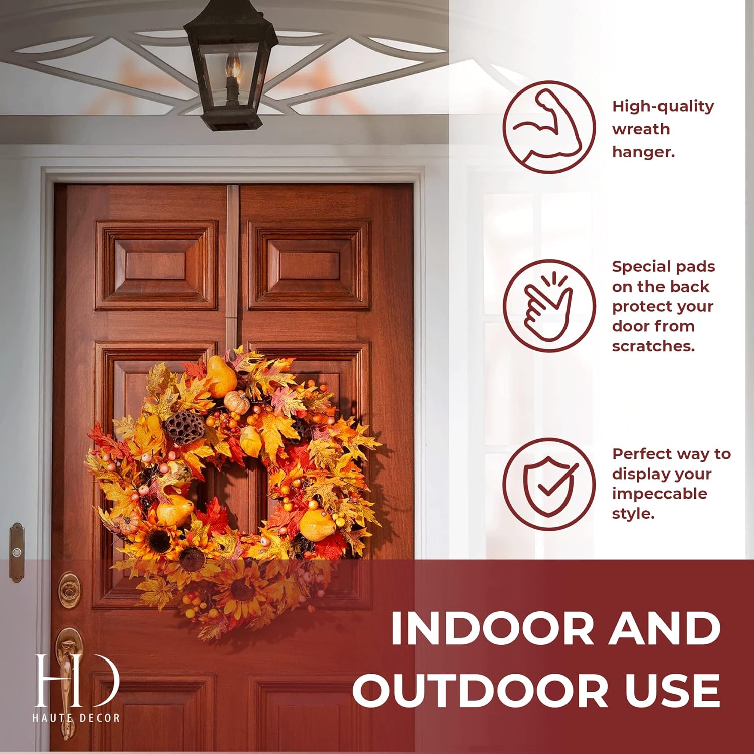 Haute Decor Adjustable Wreath Hanger - 20 Lb Capacity 1