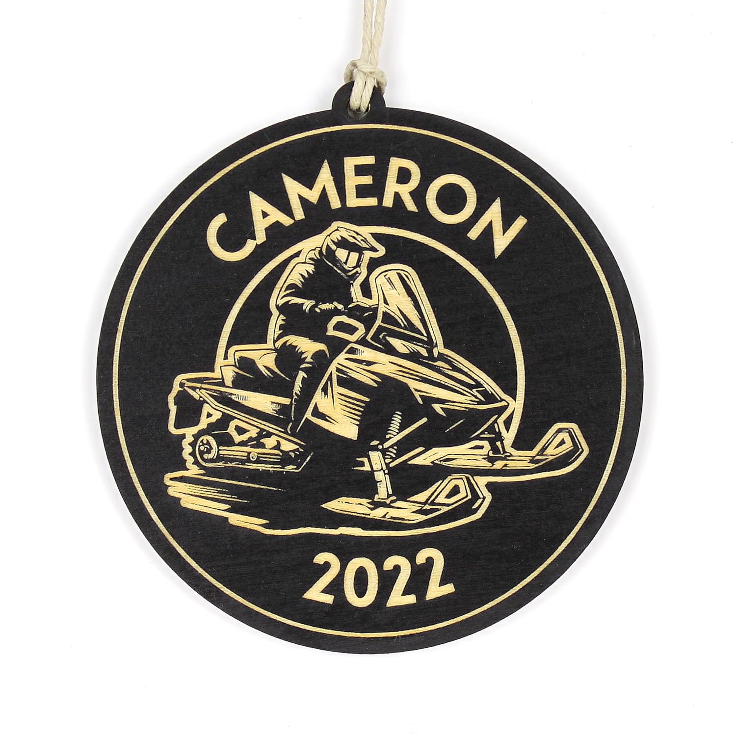 Personalized Snowmobile Ornament for Snowmobiler Gift