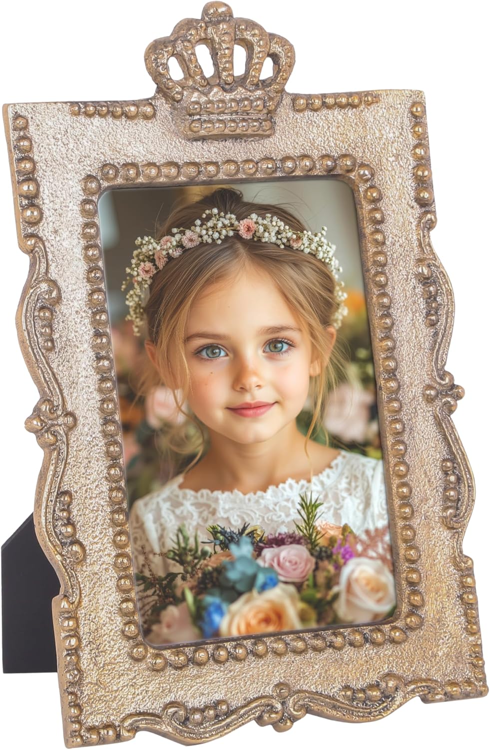 4x6 Gold Princess Crown Handcrafted Picture Frame