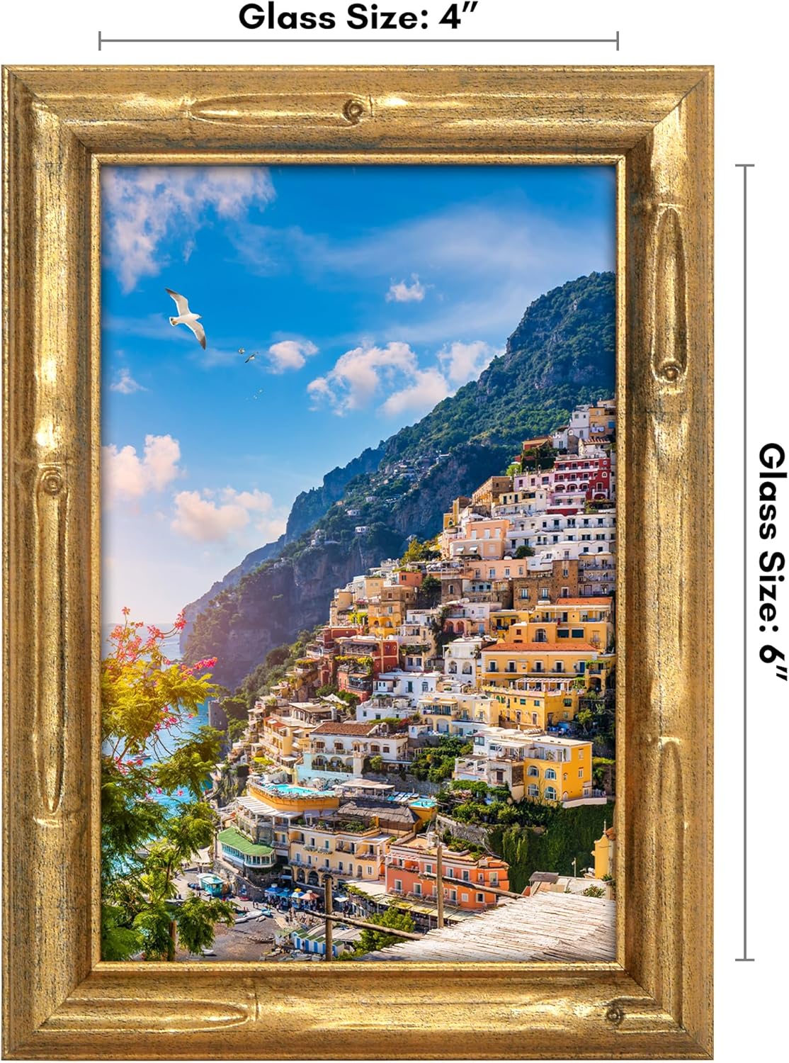 Americanflat 4x6 Bamboo Frame with Gold Finish