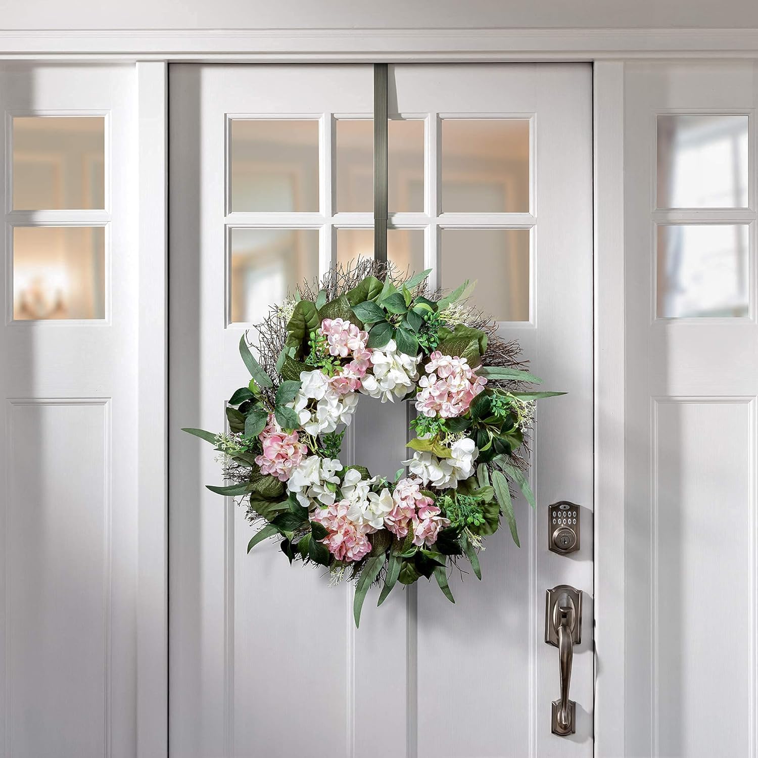 Haute Decor Adjustable Wreath Hanger Brushed Nickel