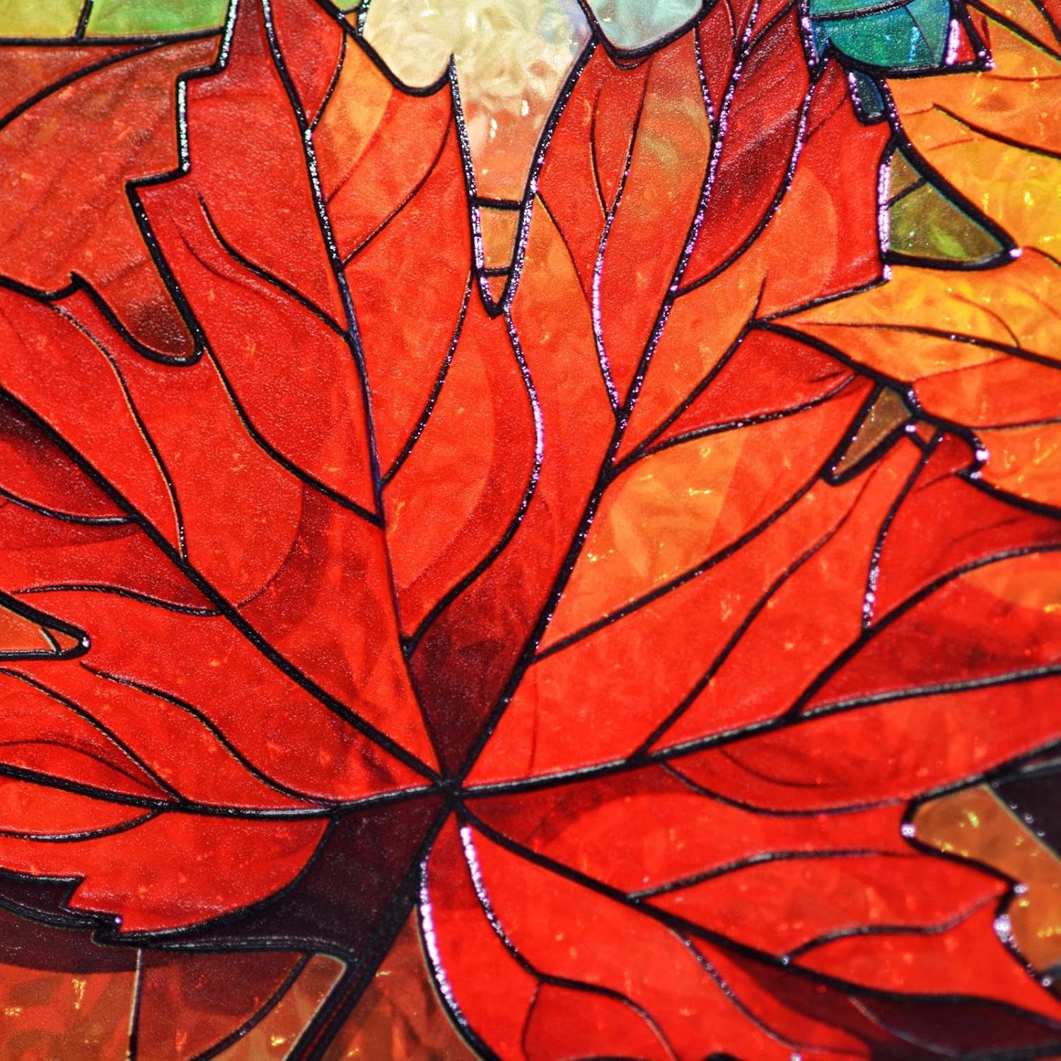 Autumn Maple Leaf Suncatcher Window Hanging Decor