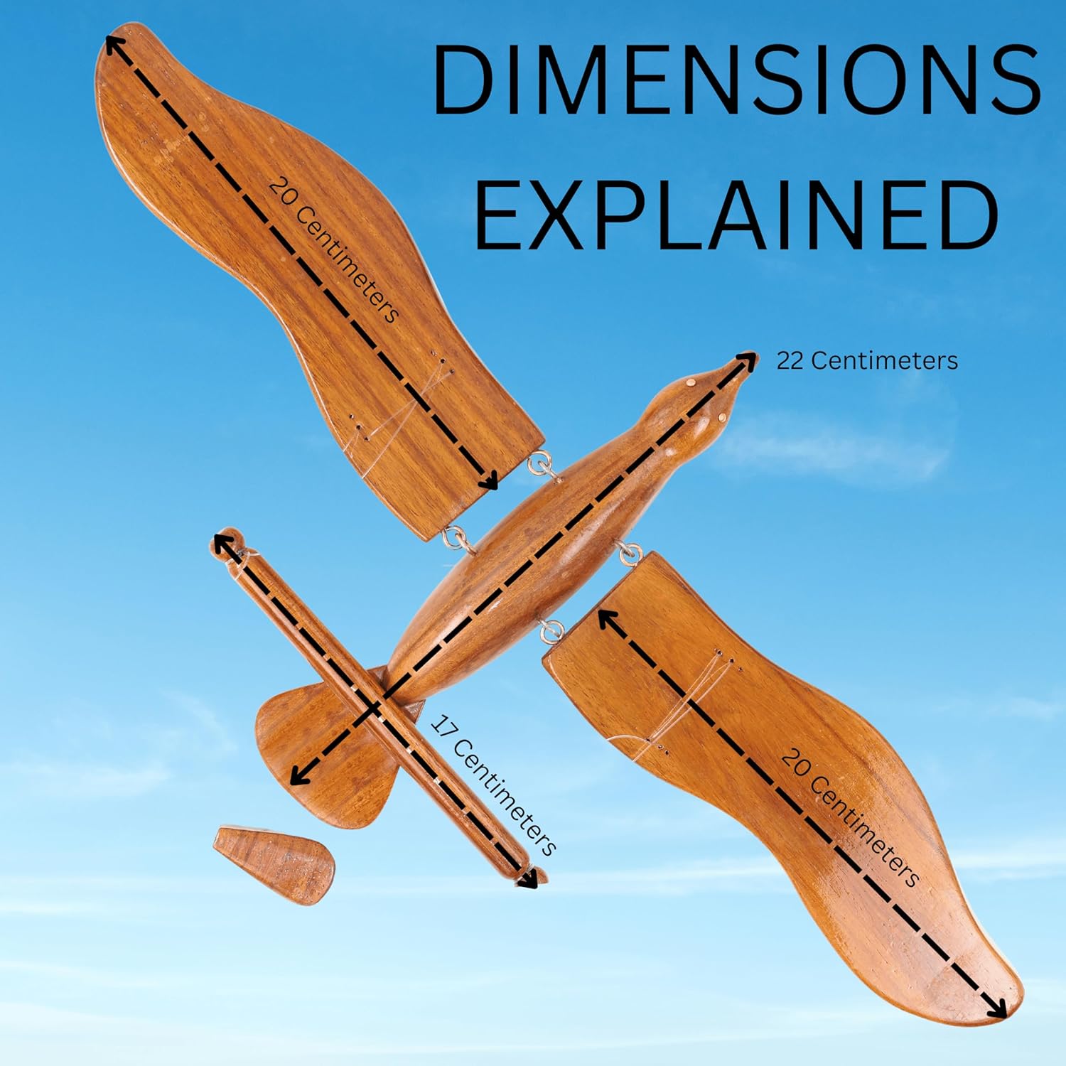 Artisan Handmade Wooden Flying Bird 3D Sculpture