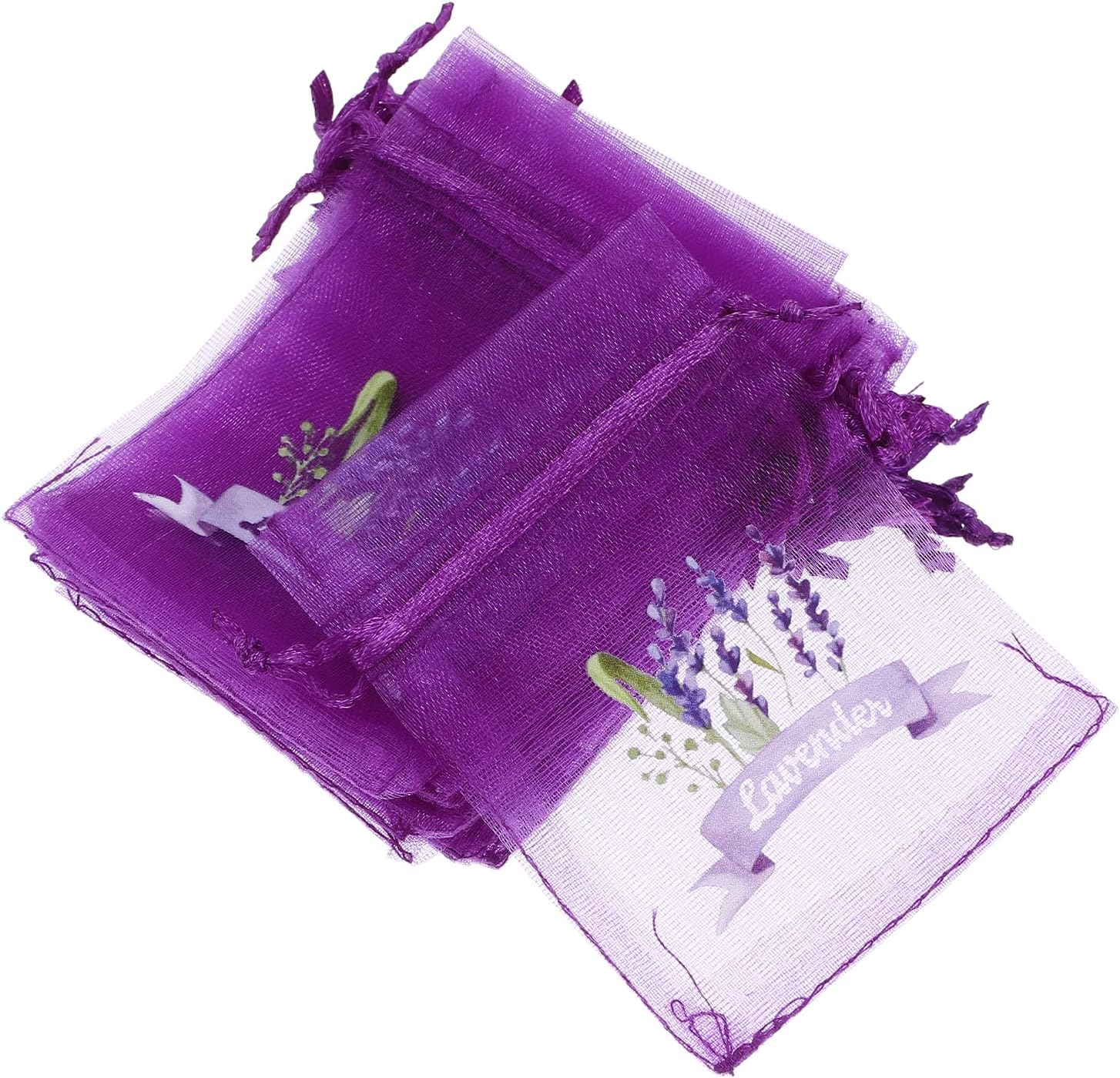 LUOZZY 20pcs Lavender Sachet Bags Purple Drawstring