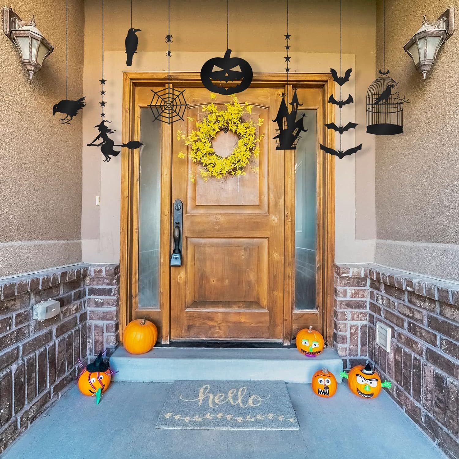 Vicenpal 16 Pcs Halloween Hanging Ornaments Set