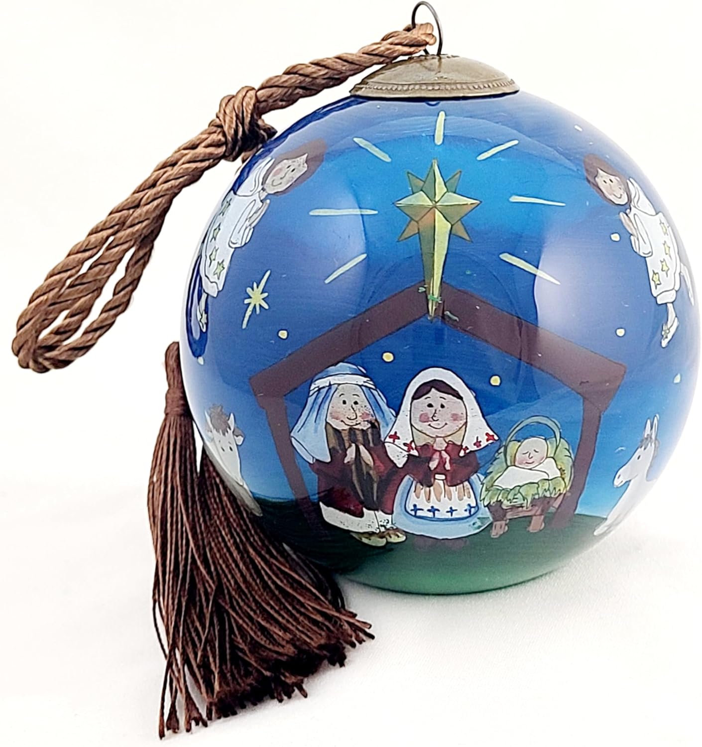 Honeylet Artisan Inside-Painted Glass Ornament