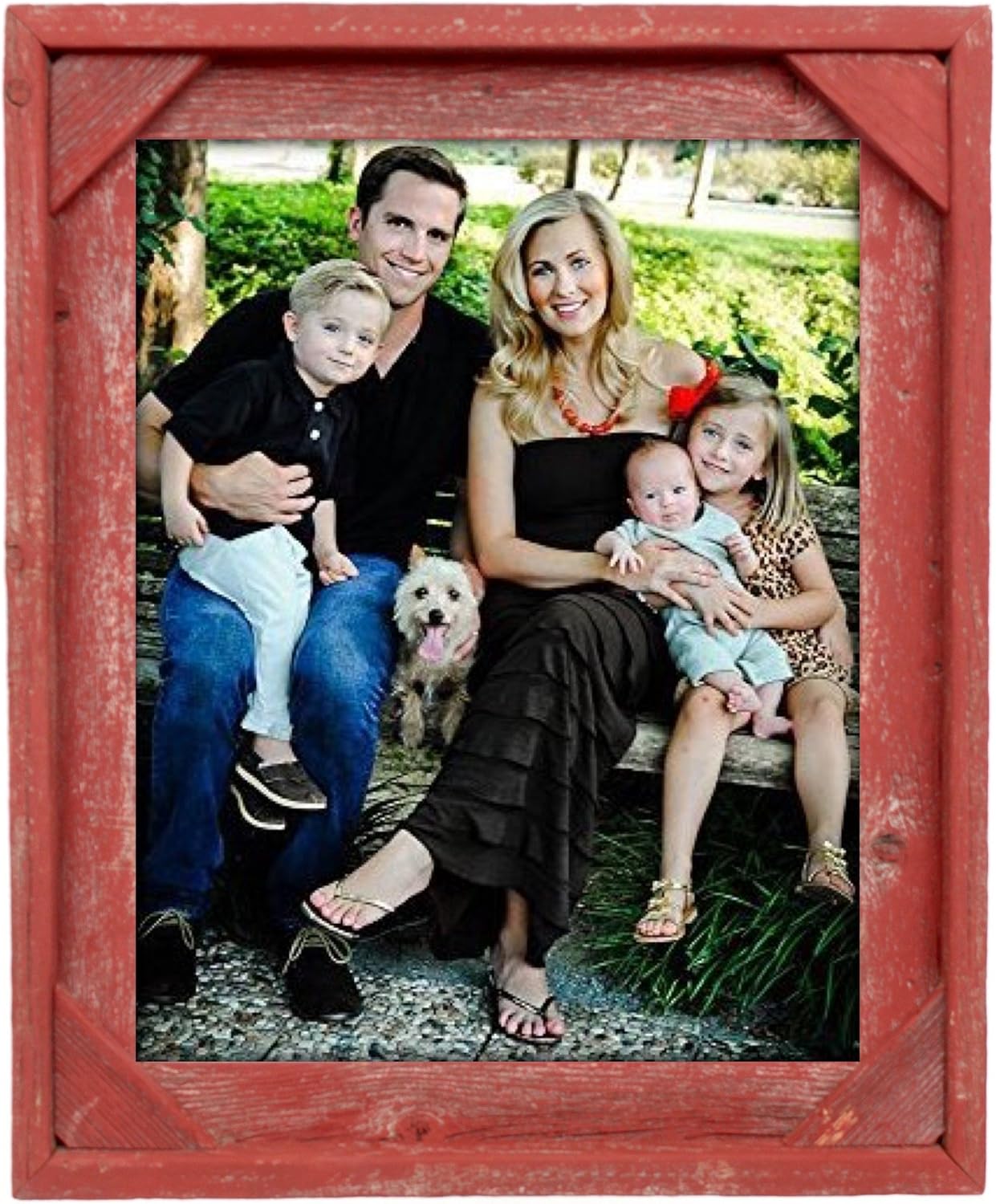 BarnwoodUSA Farmhouse Corner Frame 10x10 Rustic Red
