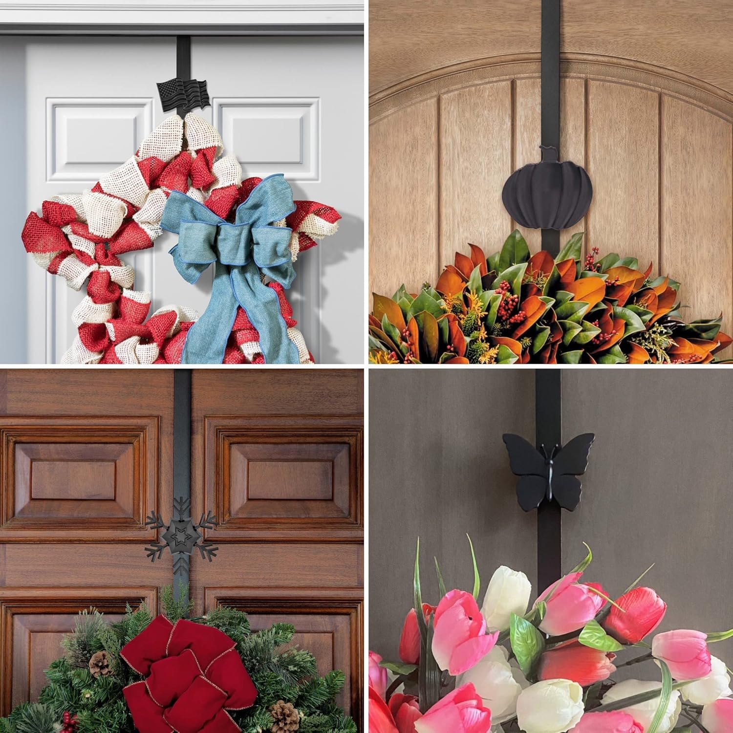 Haute Decor Adjustable Wreath Hanger with Icons