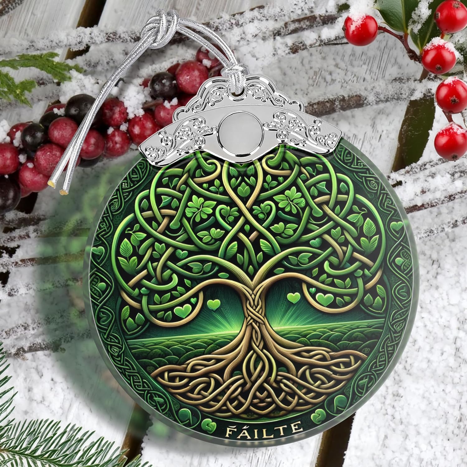 Tree of Life Stained Glass Hanging Ornament - Christmas Decor