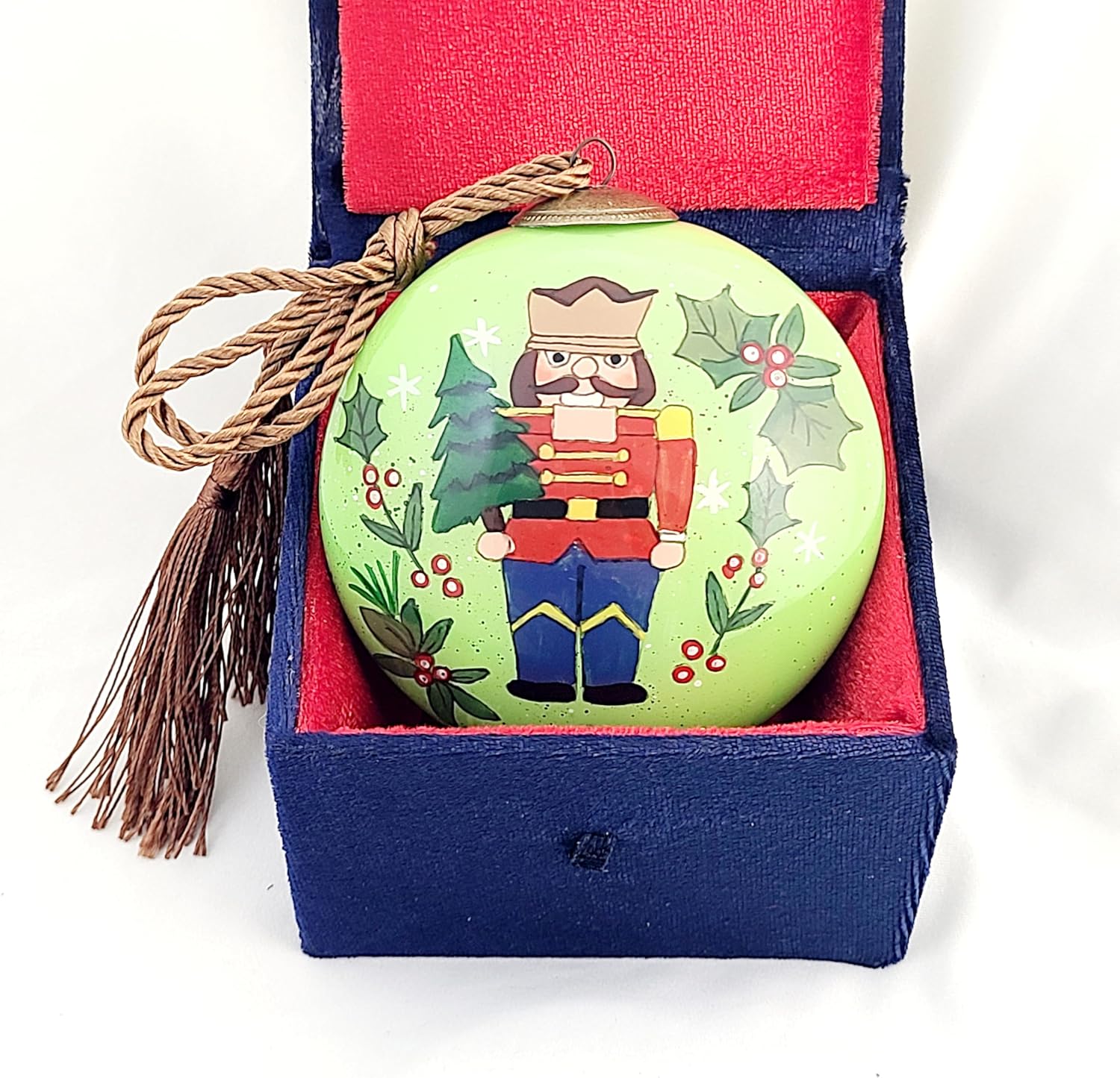 OKEA Nutcracker Soldier Glass Ornament Art Collectible