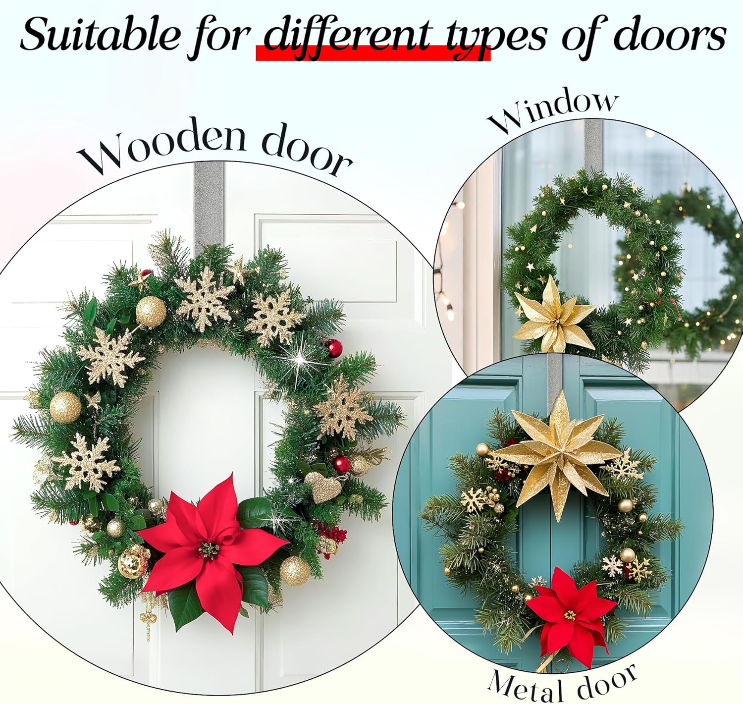 MCFULL 14 In Wreath Hangers Front Door Decor