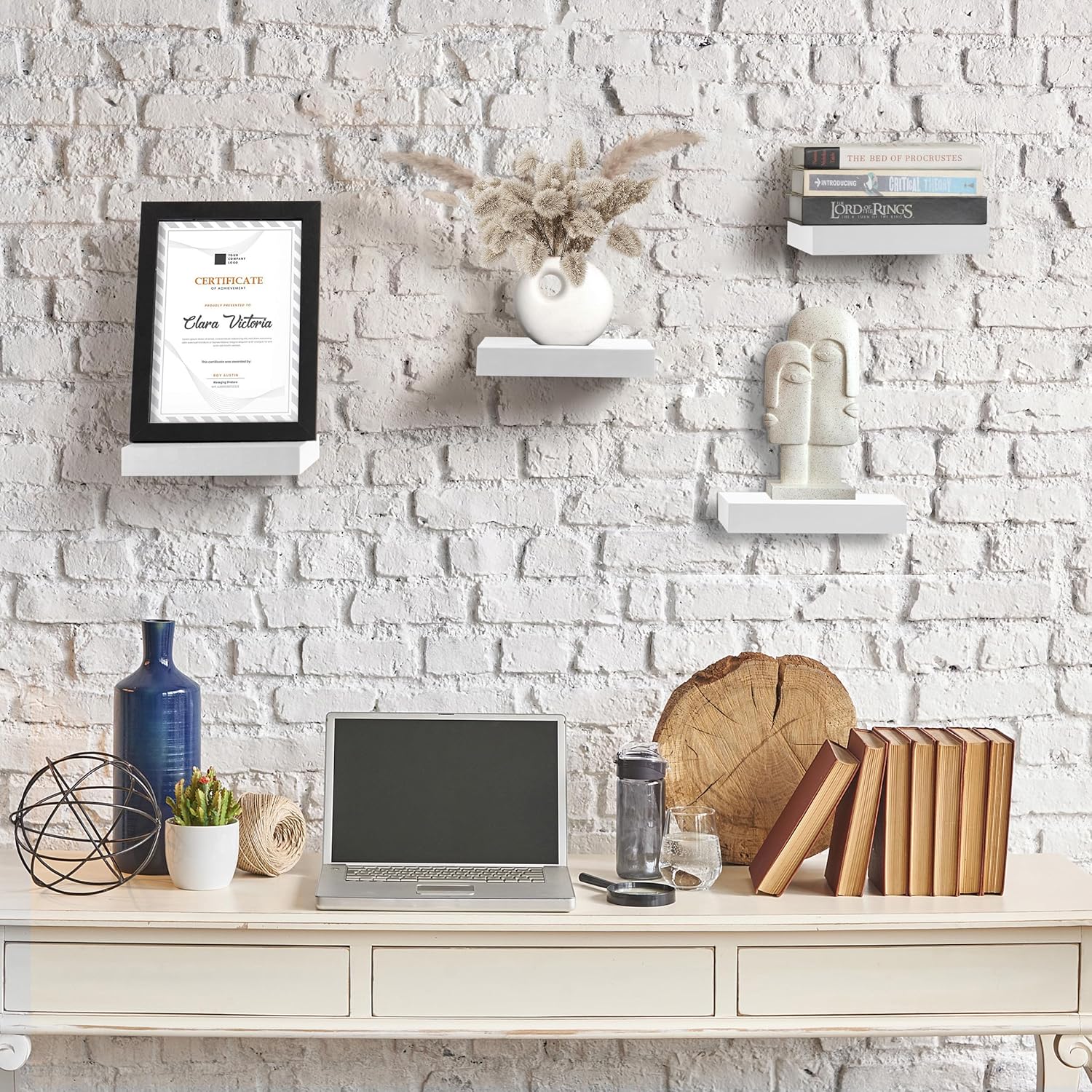 Sorbus 4 Square Floating Shelves for Wall Decor