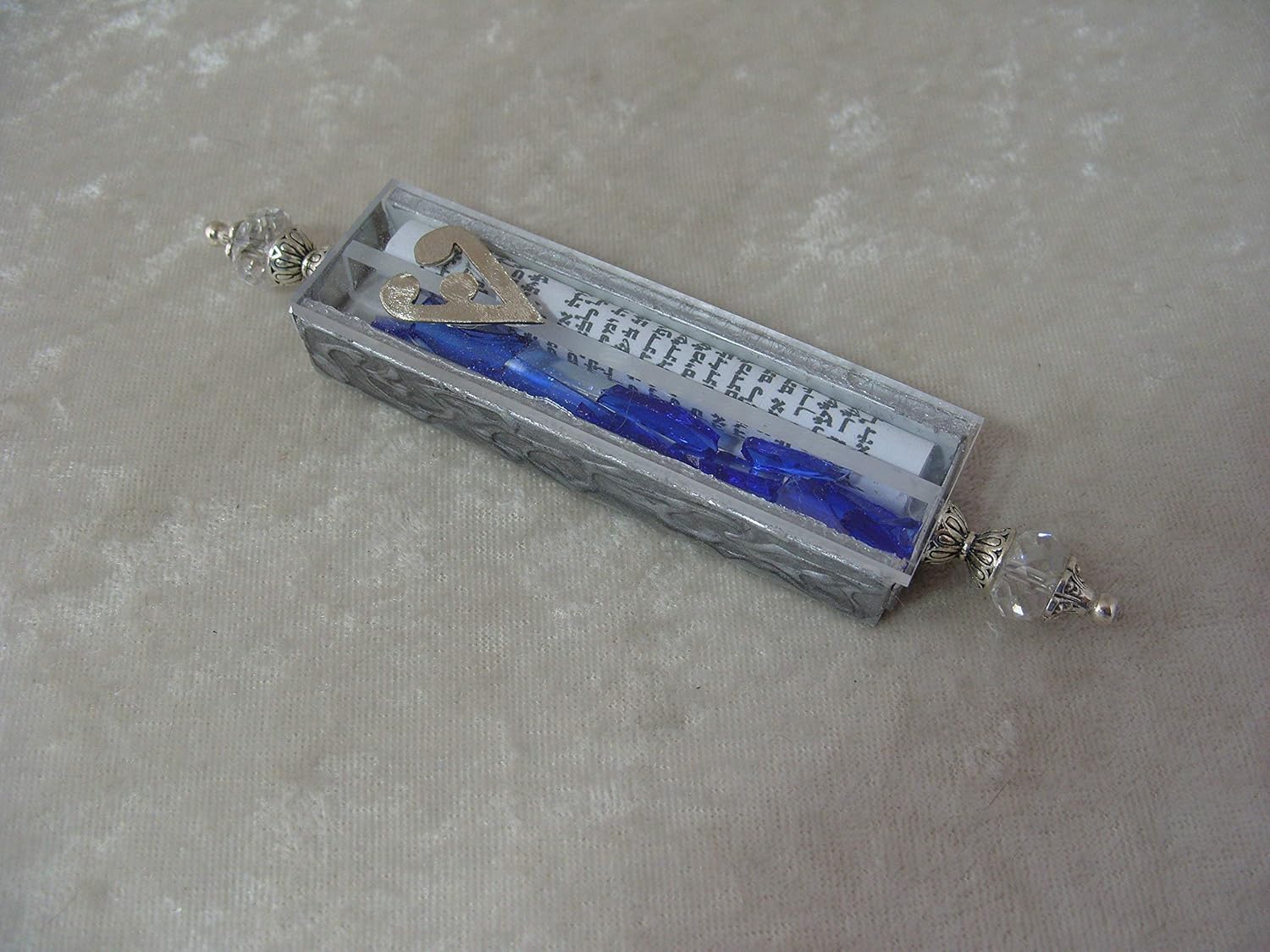 Handmade Wedding Glass Shards Mezuzah Ornament