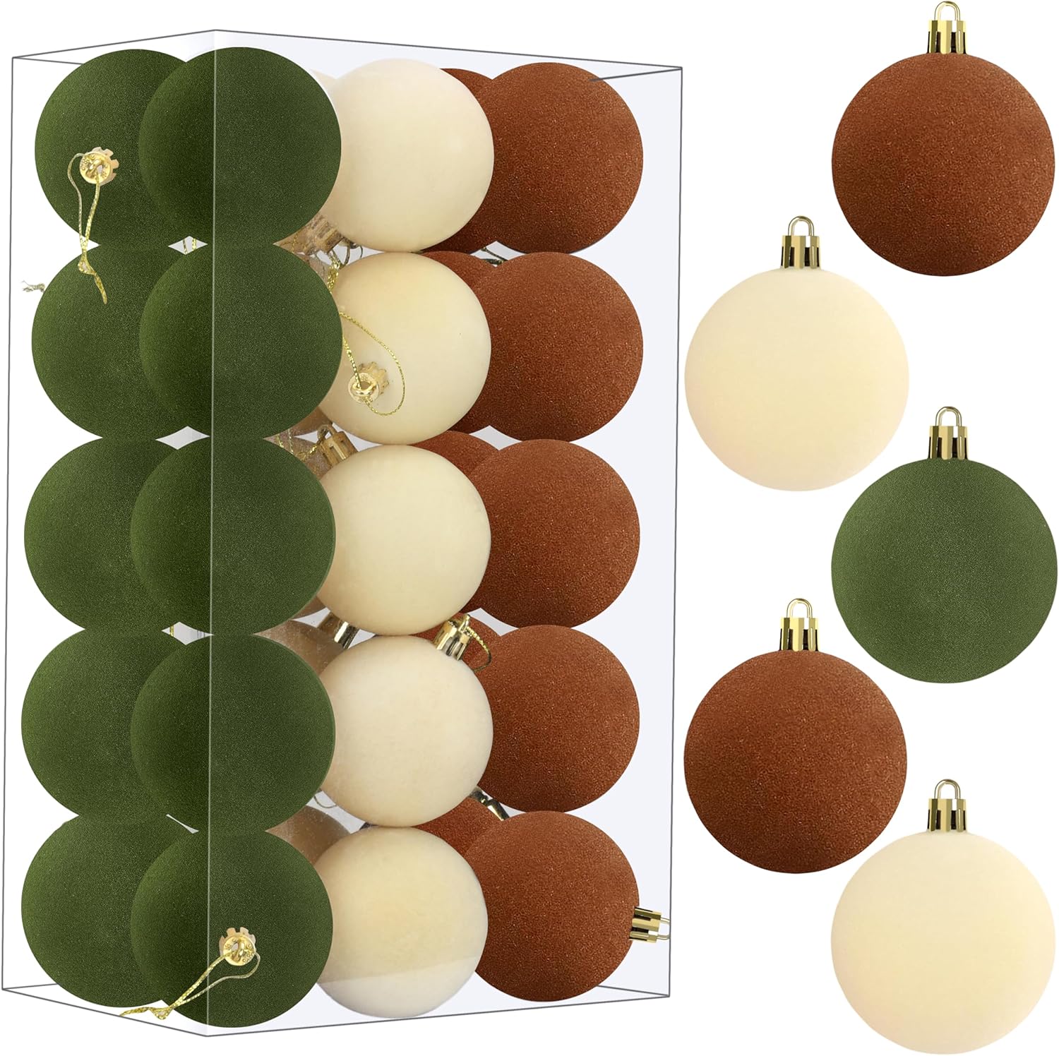30 Pcs 24 Inches Velvet Christmas Balls Set