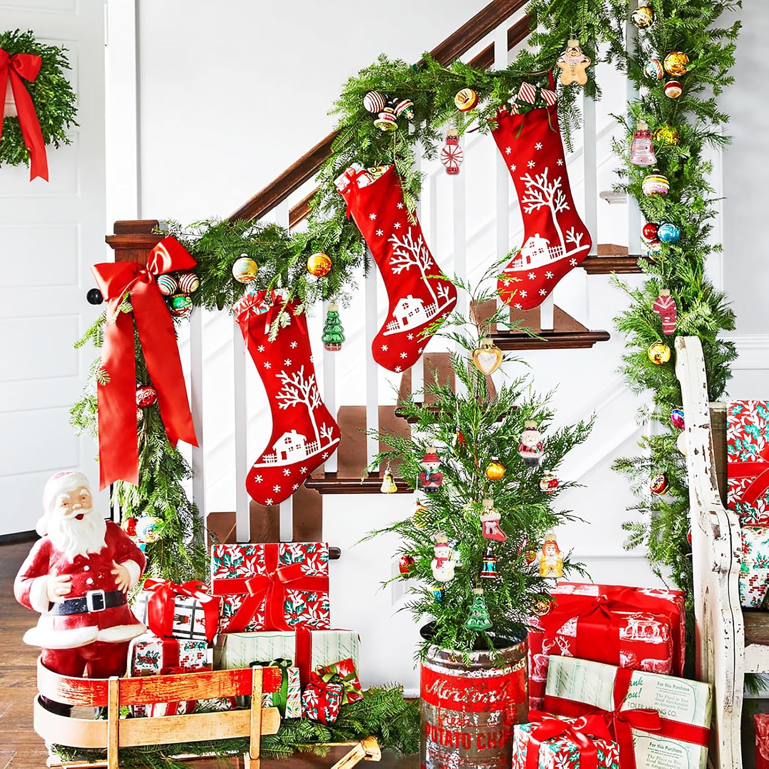 12PCS Glass Christmas Ornaments for Tree and Wreath