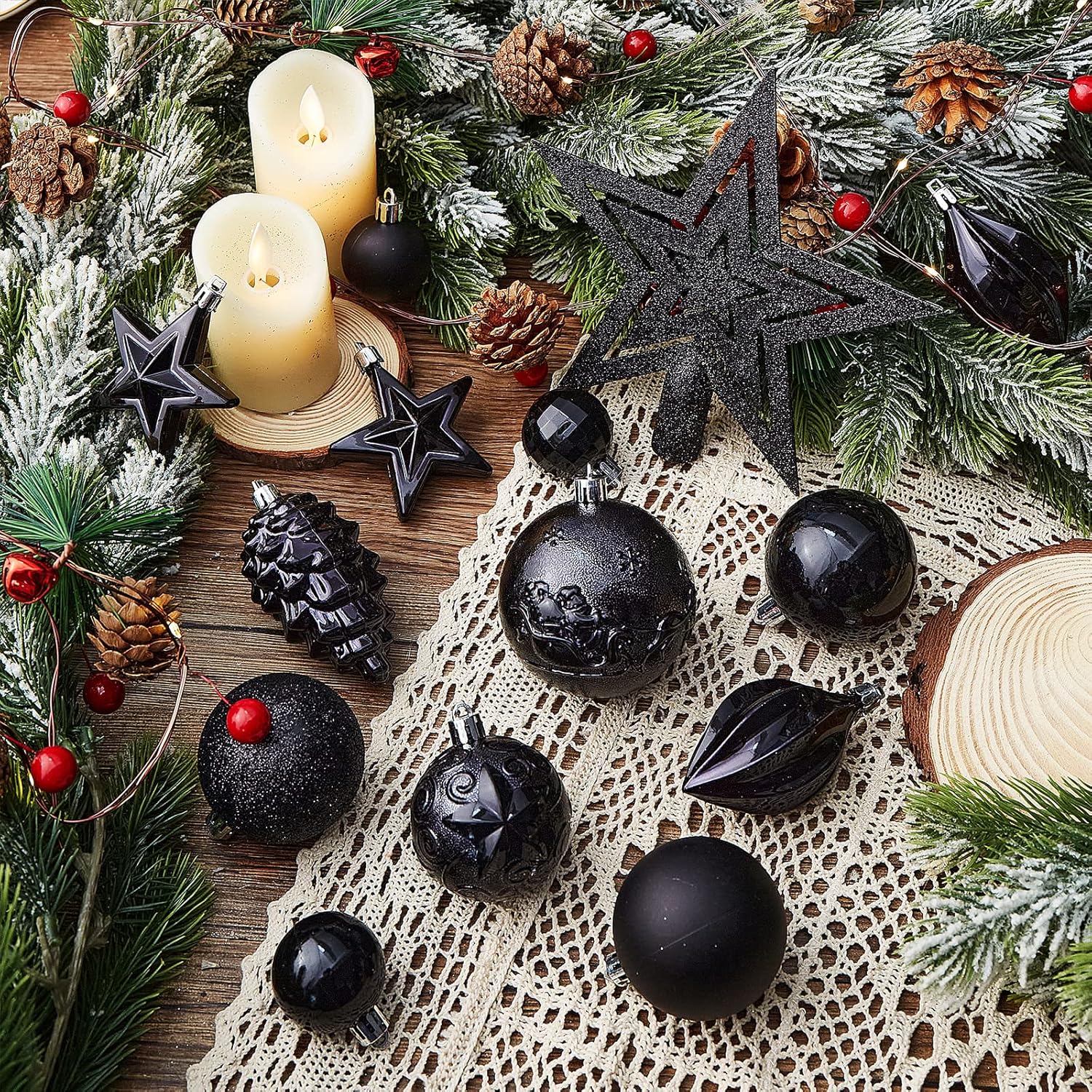 CristBest 43pcs Shatterproof Christmas Ornaments
