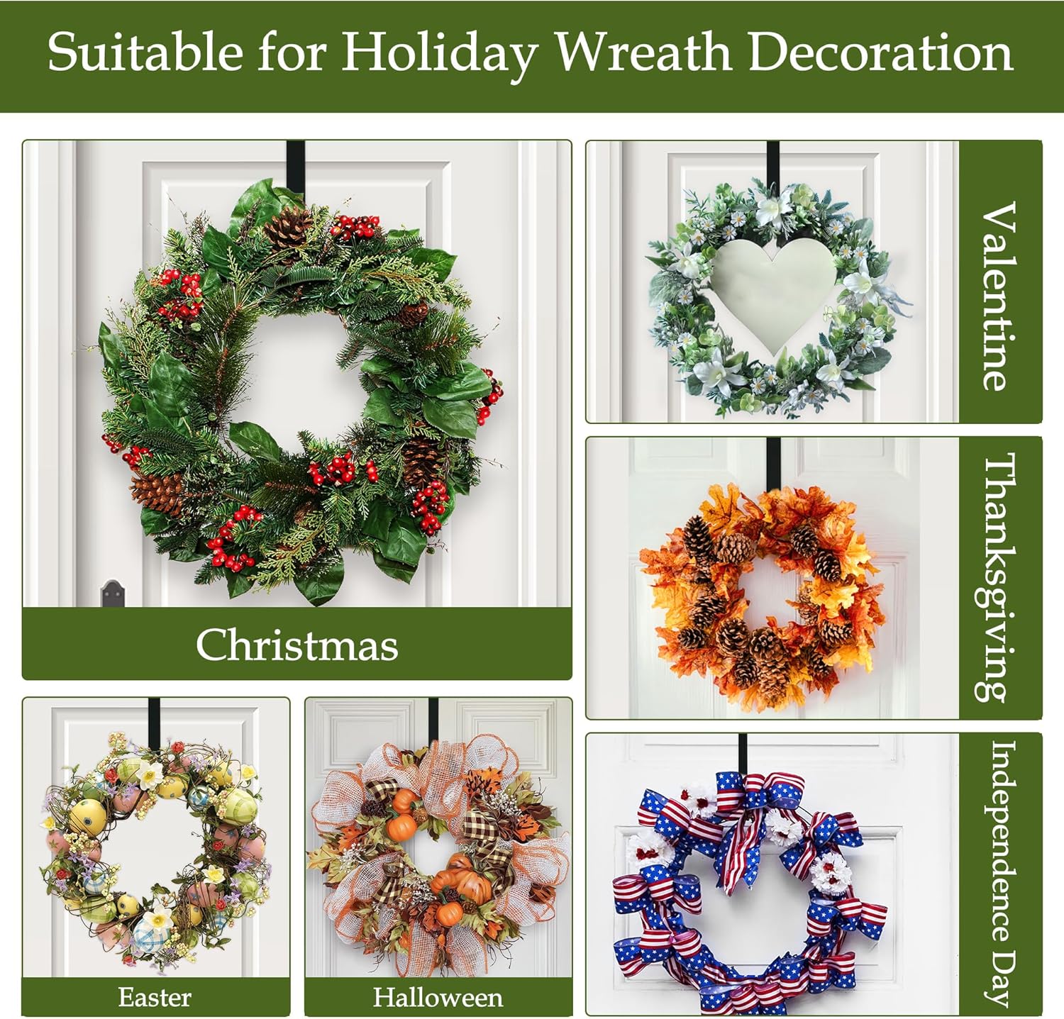 Nirohee Black Wreath Hanger for Front Door
