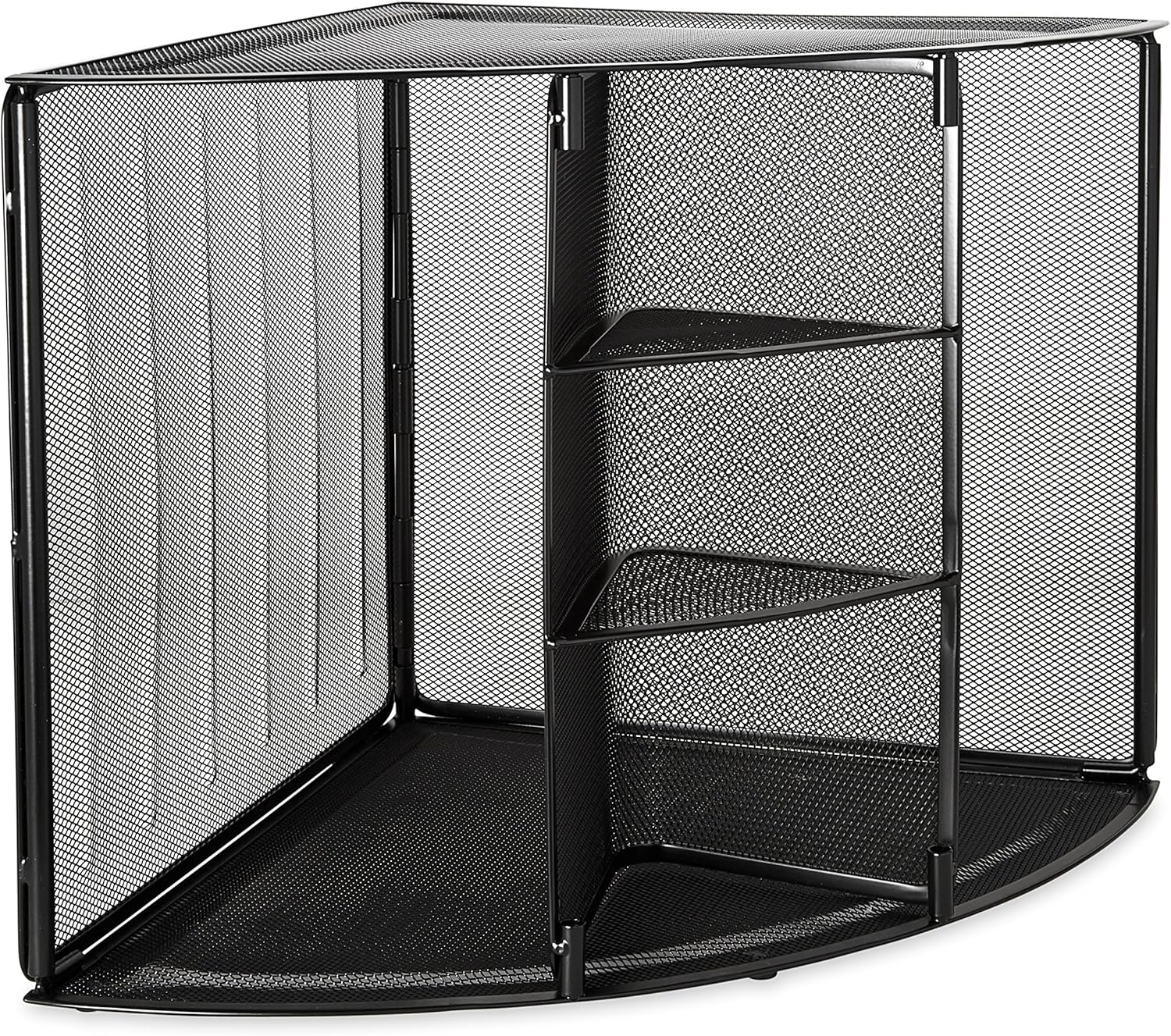 Rolodex Mesh Corner Desktop Shelf Black
